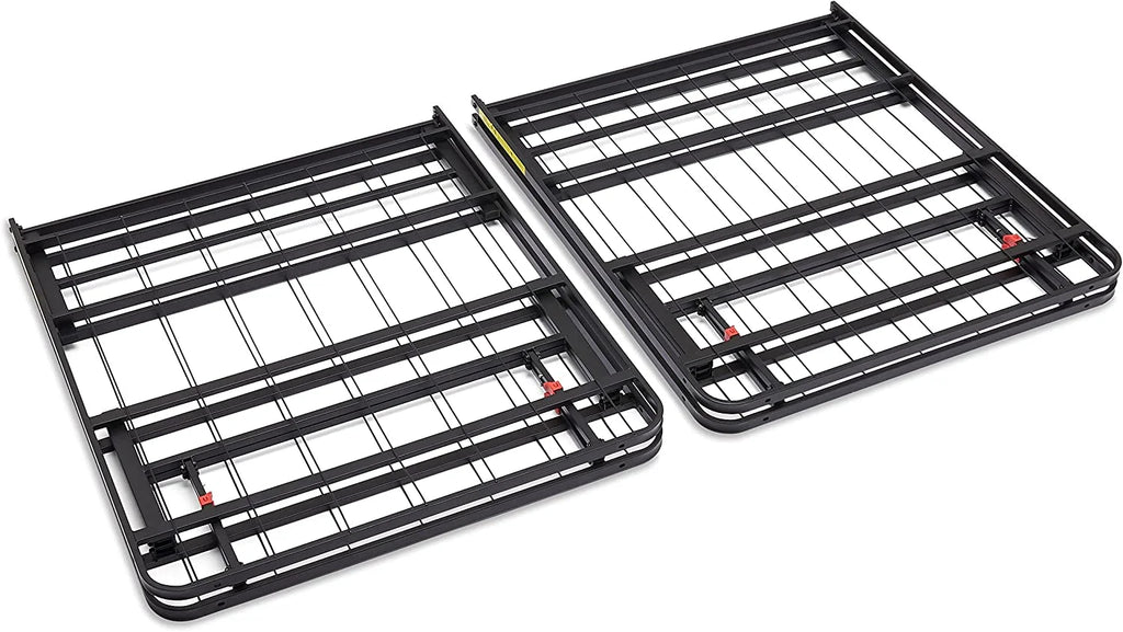 Foldable Metal Platform Bed Frame Queen Black 7k