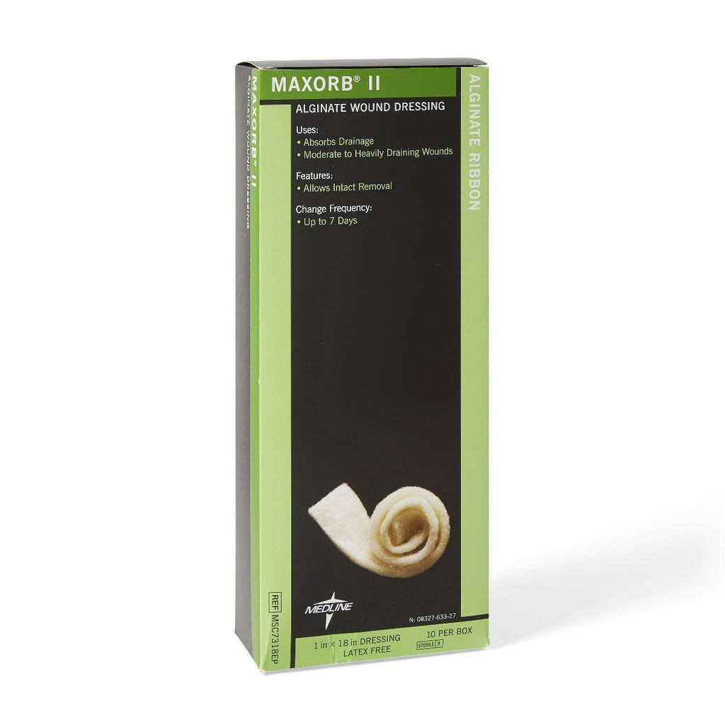 Medline Maxorb II Alginate Rope Dressings - 1x22X18x22-50 per Case