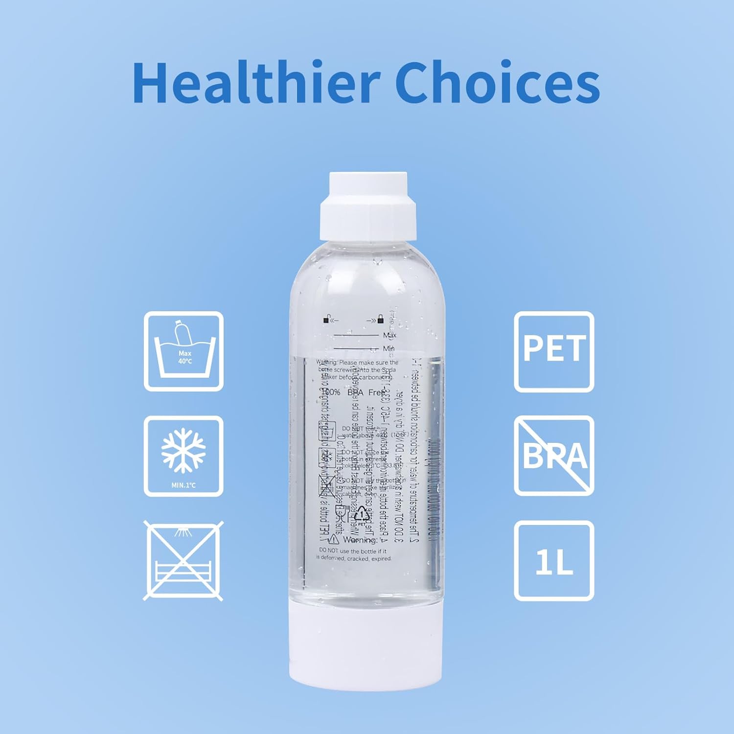Soda Maker for Home with 1L BPA Free Bottle White k7