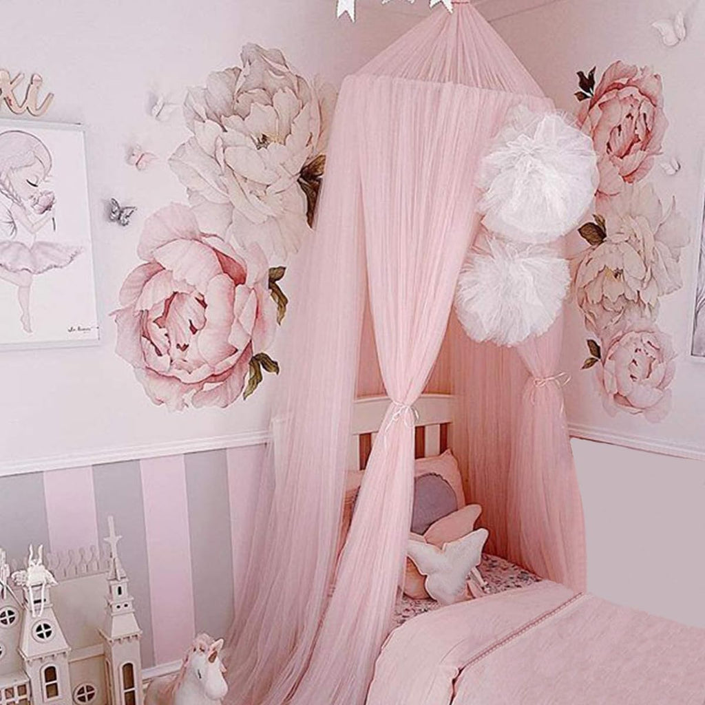 Bed Canopy Round Lace Mosquito Net Play Tent Hanging Decoration Pink Small k7