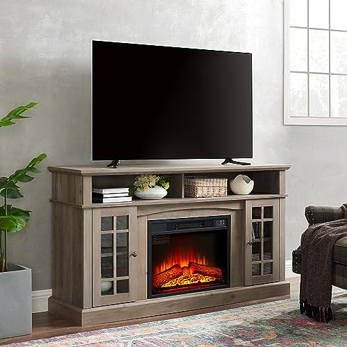 Electric Fireplace TV Stand for TVs up to 65 inch, TV Console with Storage, Espresso q7F