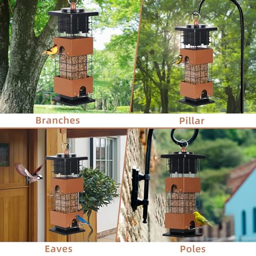 Bird Feeder Squirrel Proof Hanging Metal Outdoor Large Capacity 7k