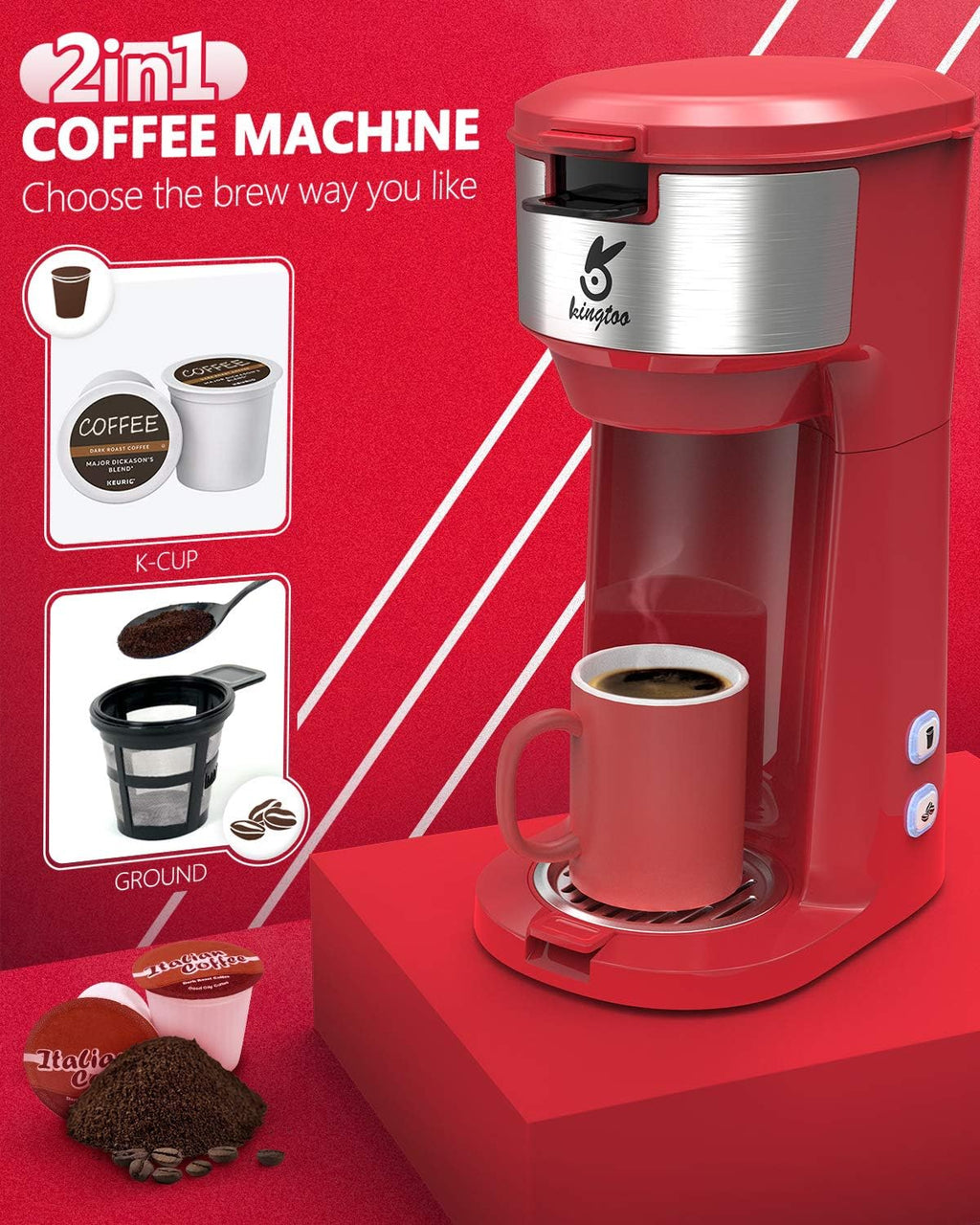 Single Serve Coffee Maker with Self Cleaning Function a7