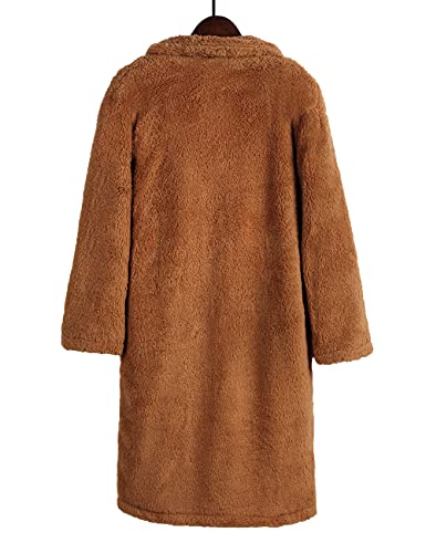 Womens Winter Fleece Long Cardigan Coat A7