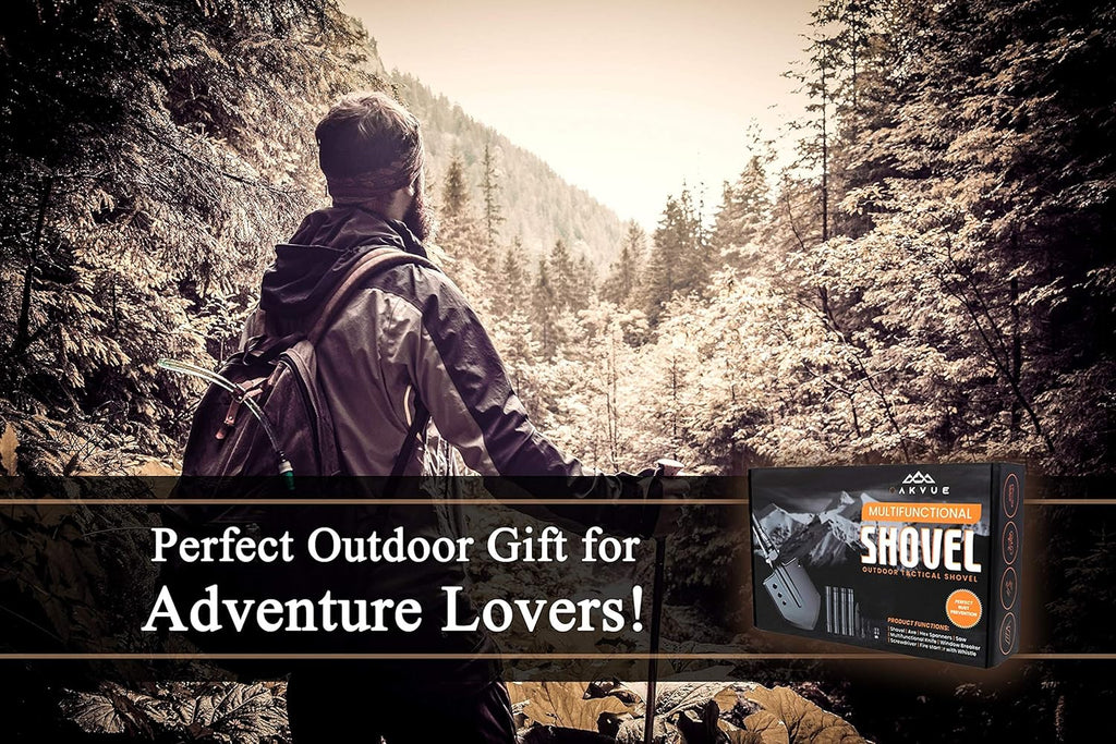 Survival Shovel Multitool with Carry Pouch, Folding Camping Tool 7k