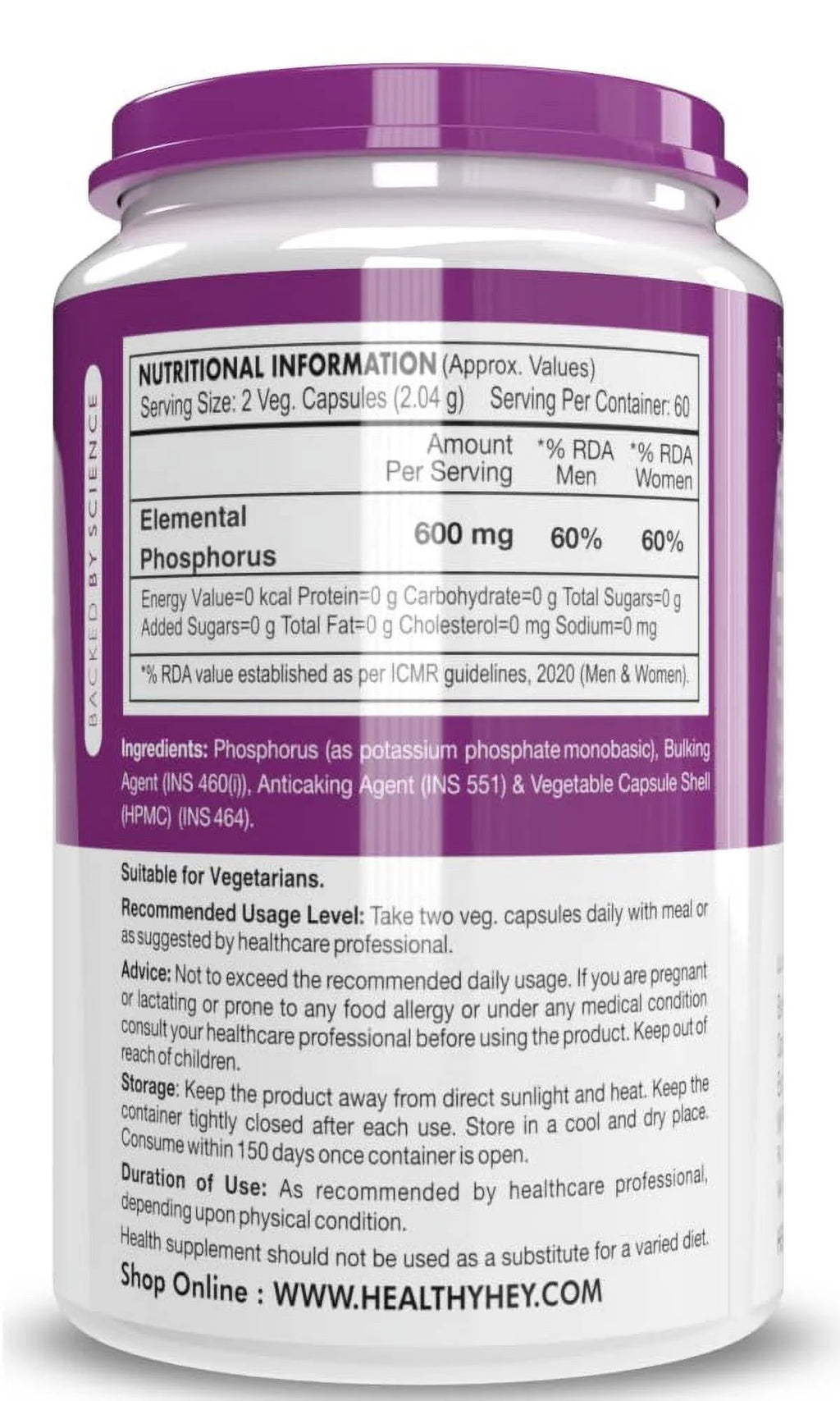 Phosphorus Supplement 120 Veg Capsules K7