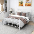 No Brand Antique Graceful Dark Bronze Victorian Iron Bed White