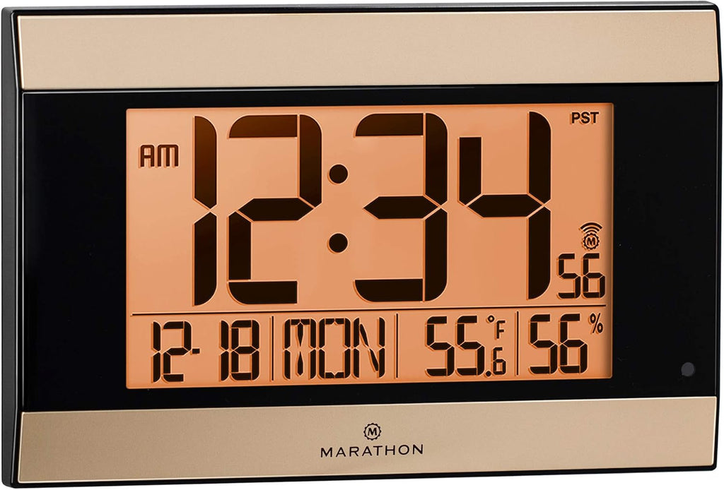Large Atomic Wall Clock with Backlight and Calendar H7