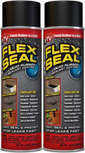 Flex Seal, 14 oz, 2-Pack, Black, Stop Leaks Instantly, Waterproof Rubber Spray On Sealant Coating, Perfect for Gutters, Wood, RV, Campers, Roof Repair, Skylights, Windows, and More