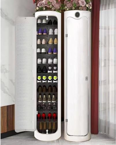 Shoe Organizer 6/8 Layer Shoe Cabinet Circular Rotating Vertical Shoe Rack Sturdy Shoe Organizers Corner Shoe Locker Simple Shoe Shelf Save Space (H 127cm 8layer)