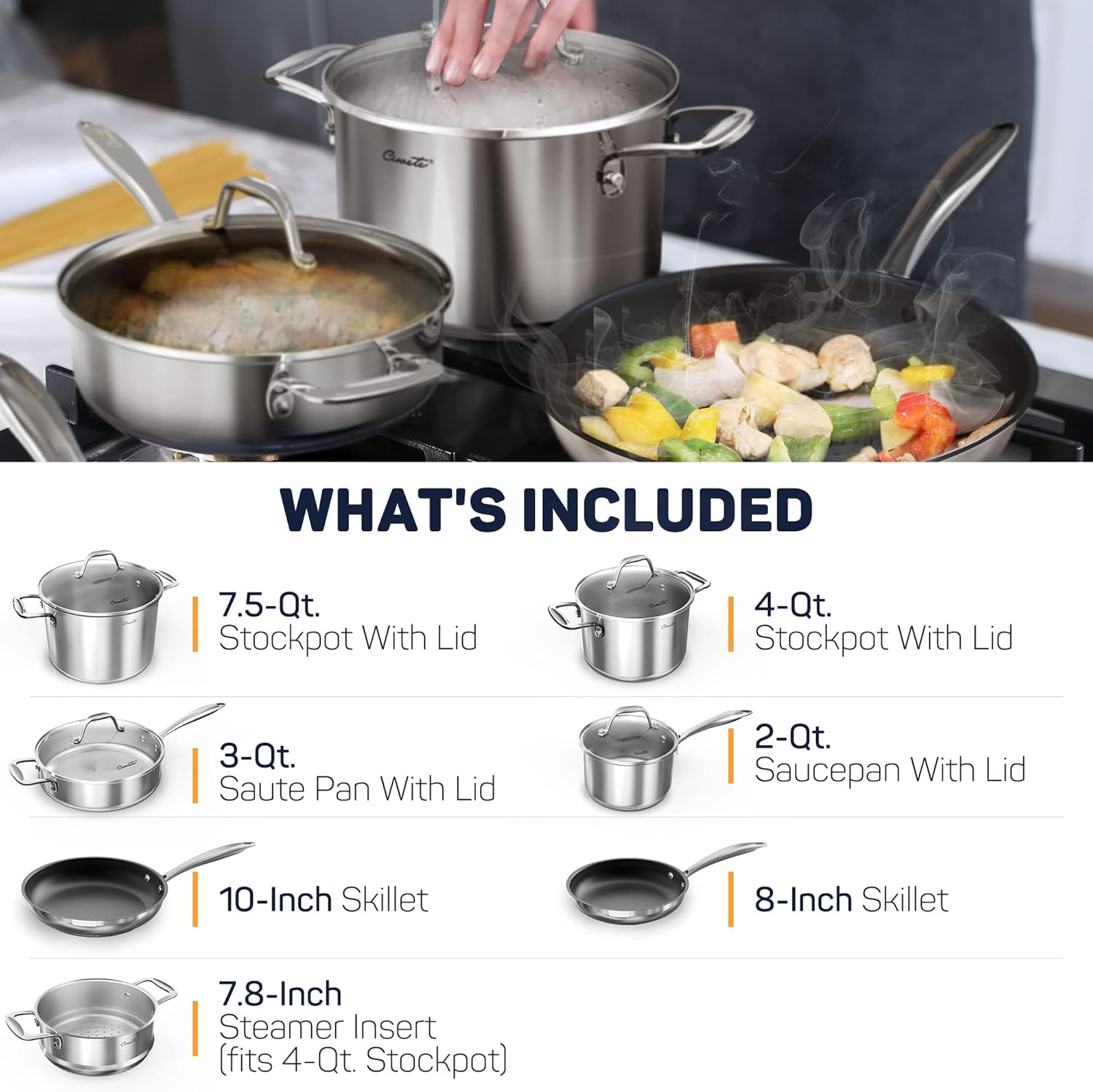 Stainless Steel Cookware Set 11pc 9k