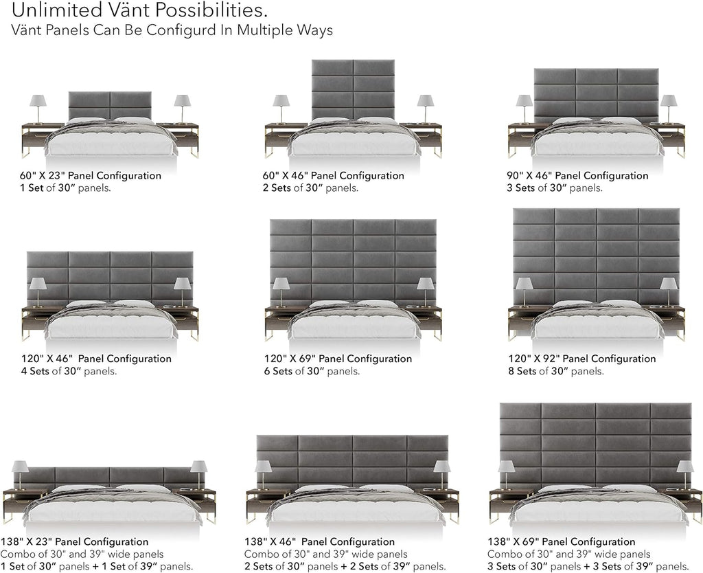 Micro Suede Upholstered Headboard Panels Queen Full Set of 4 k7