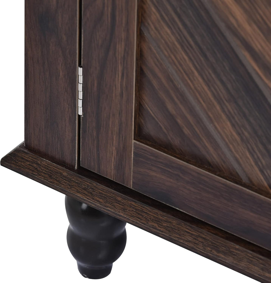 Hall Tree with 4 Hooks and Storage Bench Brown 7k