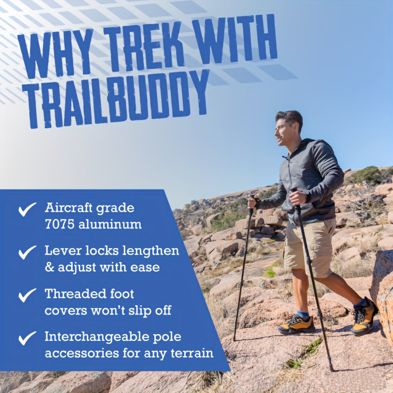 Collapsible Walking Stick Adjustable Trekking Pole T Handle Hiking Camping A7