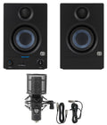(2) Presonus Eris 3.5 2nd Gen 3.5" Studio Monitors Speakers+Recording Microphone