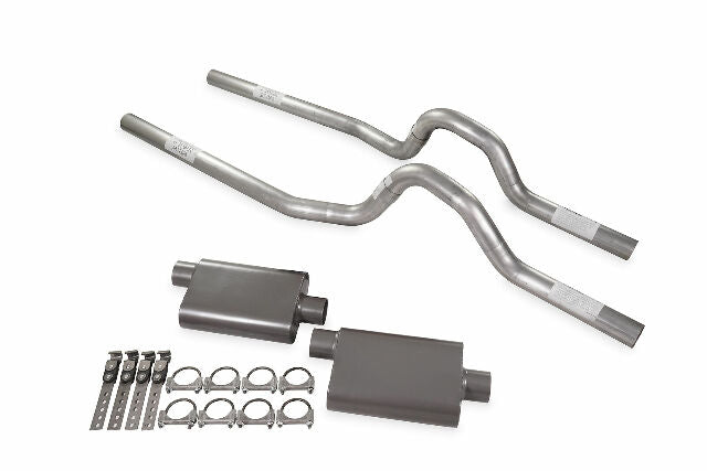Dual Exhaust Kit 3" 2 Chamber Mufflers Rear Exit Fits 73 to 80 GM C/K 20 3/4 Ton