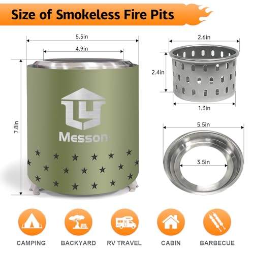 Tabletop Fire Pit Stainless Steel Portable Camping Stove a7