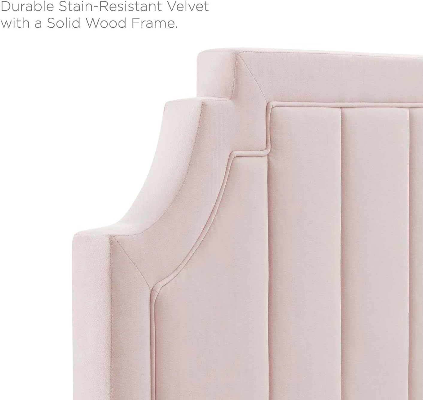 Channel Tufted Velvet Headboard, A7