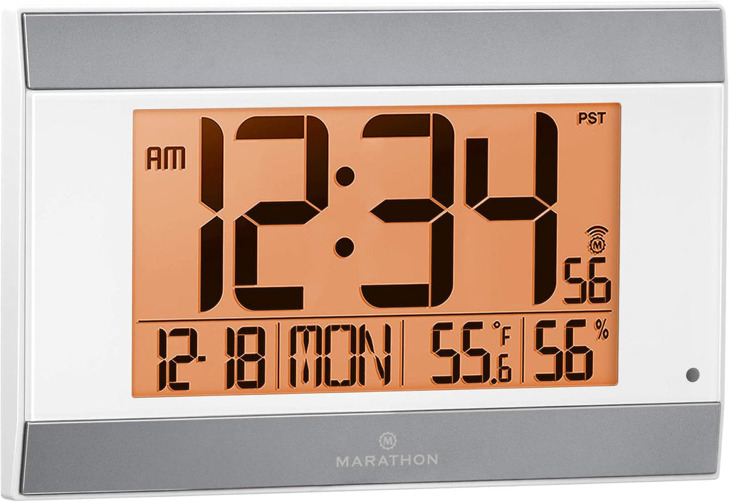 Large Atomic Wall Clock with Backlight and Calendar H7