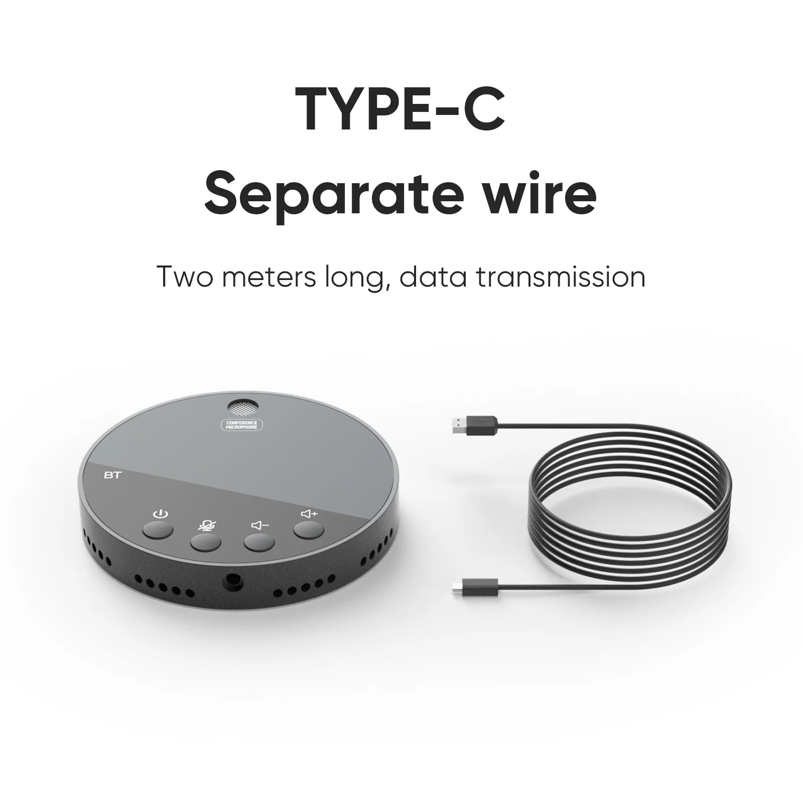 Desktop USB Conference Speakerphone BT Microphone 360° Omnidirectional Condenser Plug & Play PC Computer Mic with Speaker Mute Function Compatible with Windows for PC Laptop Video Conferen k7
