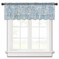 Summer Ocean Coral Valance Curtains for Kitchen/Living Room/Bathroom/Bedroom Window,Rod Pocket Small Topper Half Short Window Curtains Voile Sheer Scarf, Nautical Coastal Sea Ombre Solid Blue 54"x18"