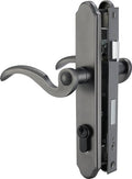 Solid Brass Lever Handle Set for Screen & Storm Doors Replacement, Mortise Lock Only for 1" or 1.38" Thickness of Left-hinged Outswing Door, Brushed Polished Brass