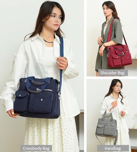 Waterproof Nylon Multi Pocket Tote Bag for Work A7