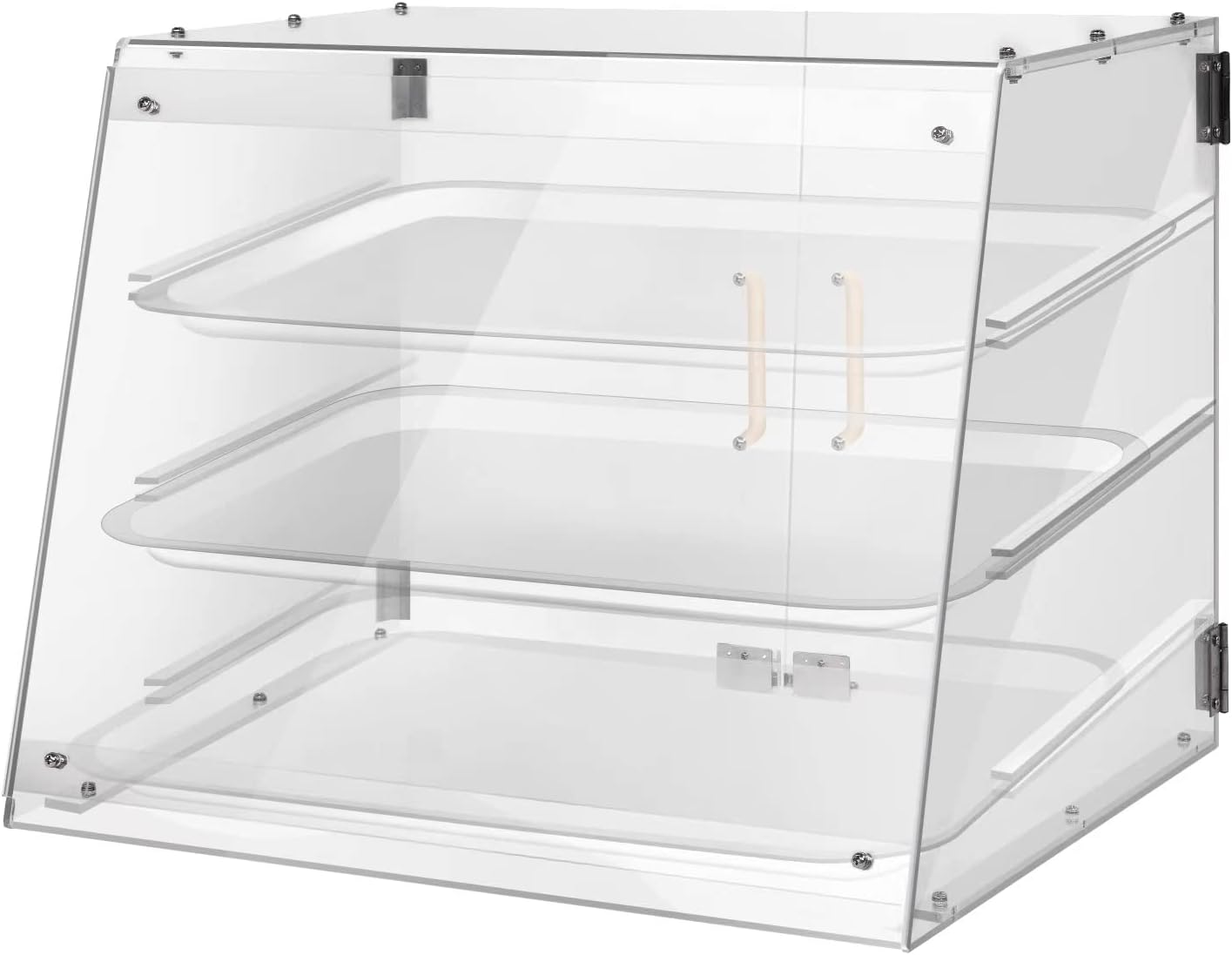 3 Tray Commercial Countertop Bakery Display Case with Rear Doors - 21" x 17 3/4" x 16 1/2"