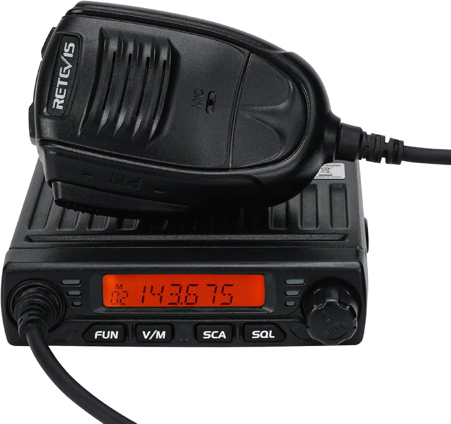 Retevis RT98 Mobile Radio Long Range Micro Mobile Transceiver LCD Display 199 Ch CTCSS DCS Lock Mobile Car Radio with Handheld Microphone(1 Pack)