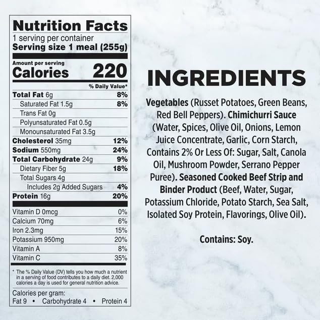 Beef Chimichurri Frozen Meal 9 oz Pack of 6 k7