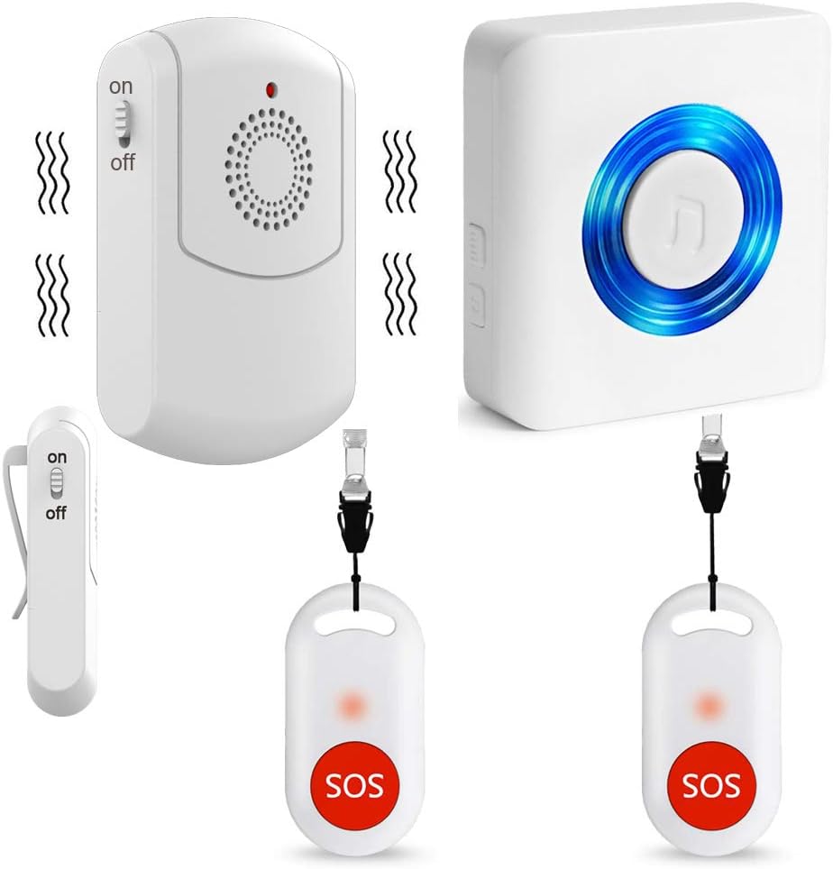 Motion Sensor Alert System for Elderly Fall Prevention 3 Receivers 2 Monitors k7