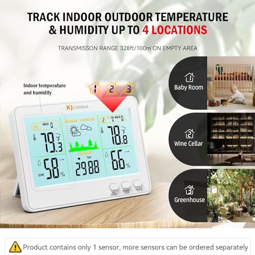 Indoor Outdoor Thermometer Hygrometer Wireless Weather Station 7k