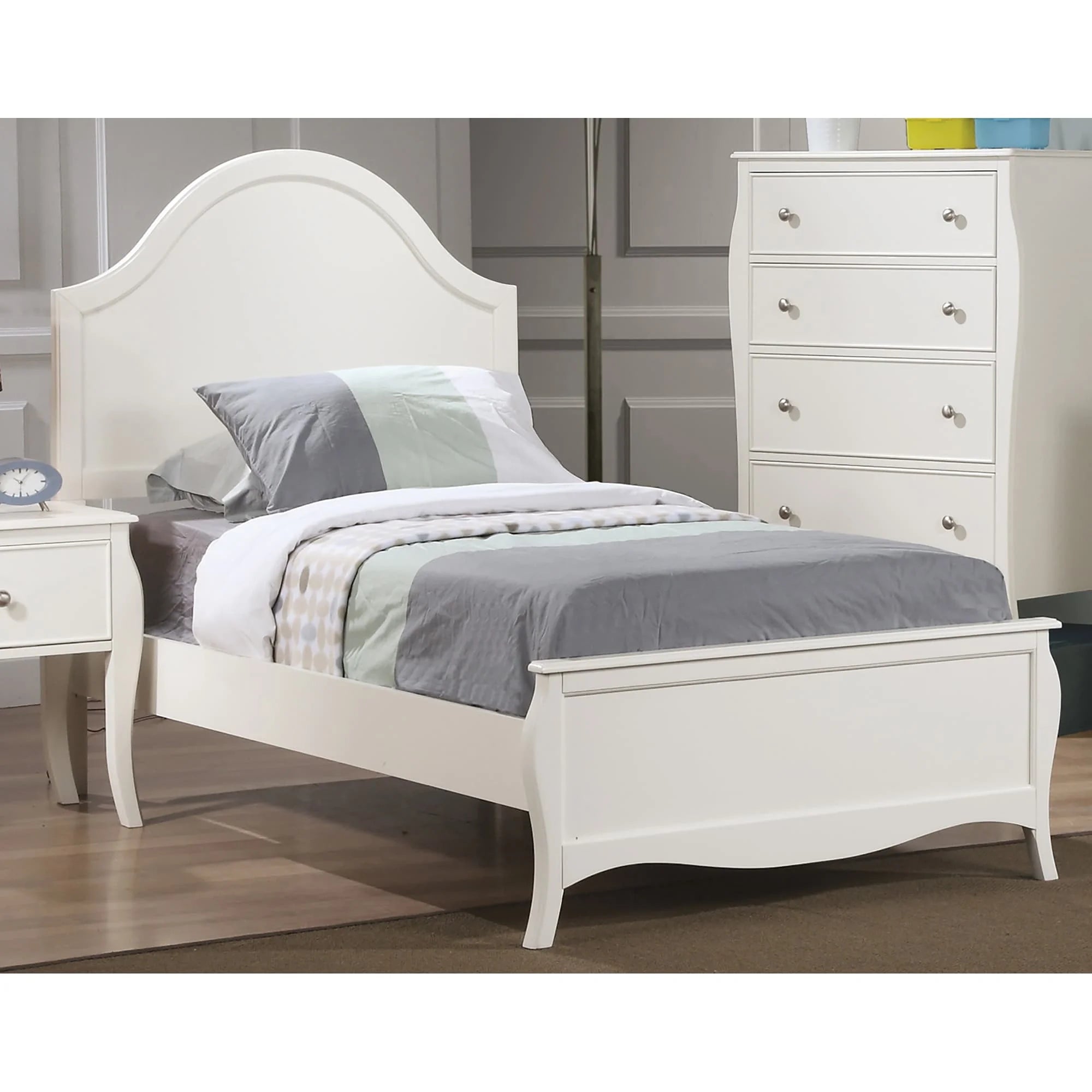 French Country White Panel Bed Twin k7m