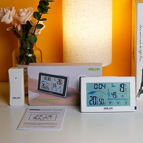 Wireless Indoor Outdoor Thermometer Hygrometer Touch Screen Digital Weather Station A7