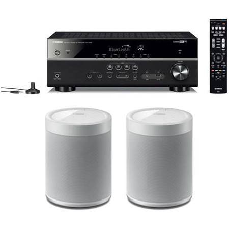 AV Receiver with 2 Wireless Speakers Black 7k
