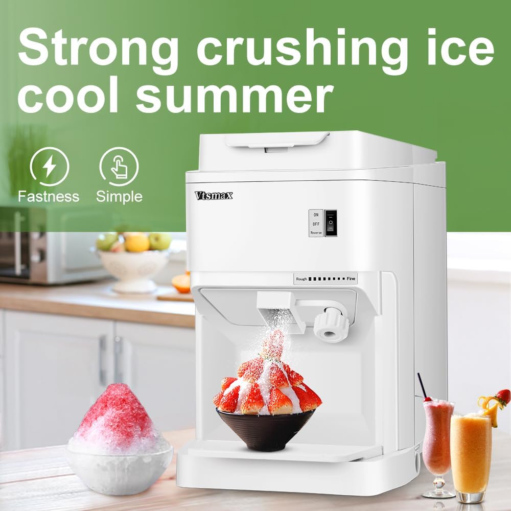 Electric Ice Shaver 350W Snow Cone Machine Adjustable Thickness a7