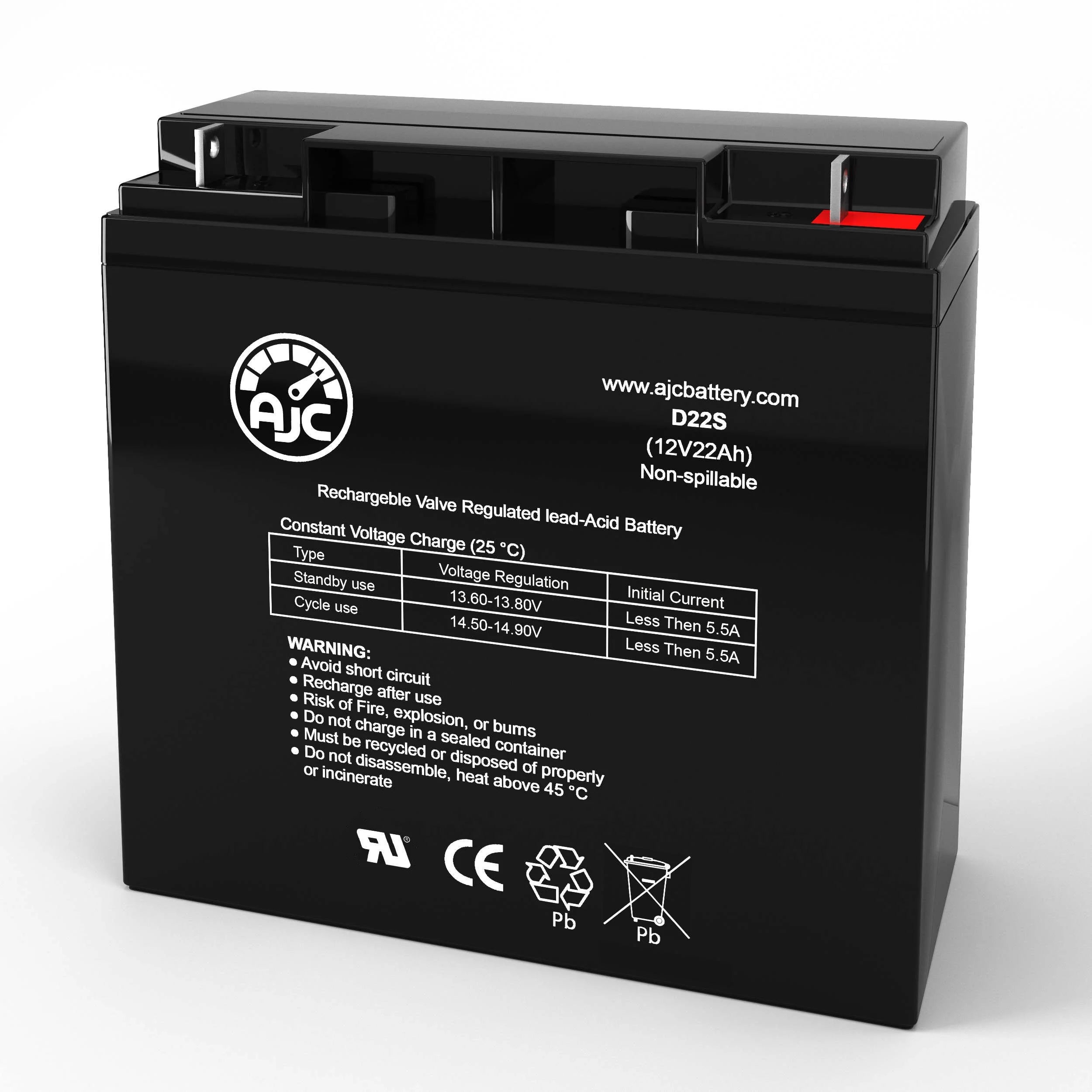 Stanley J5C09 500 Instant 1000 Peak Amp with Com 12V 22Ah Jump Starter Battery - This Is an AJC Brand Replacement