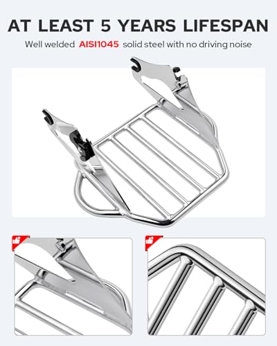 Chrome Detachable Luggage Rack for Harley Touring 2009-2024 k7