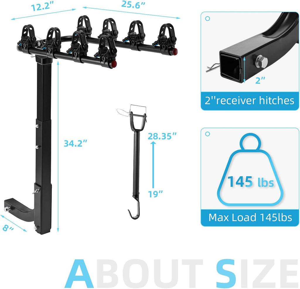 4-Bike Hitch Rack Foldable for Car SUV A7k