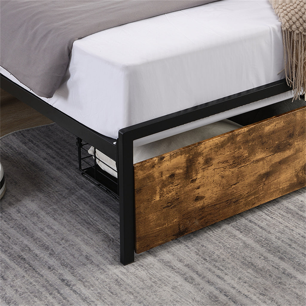 Bed Frame with Storage Headboard and Charging Station k7