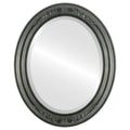 Oval Beveled Wall Mirror for Home Decor - Florence Style - Linen White - 20x24 Outside Dimensions