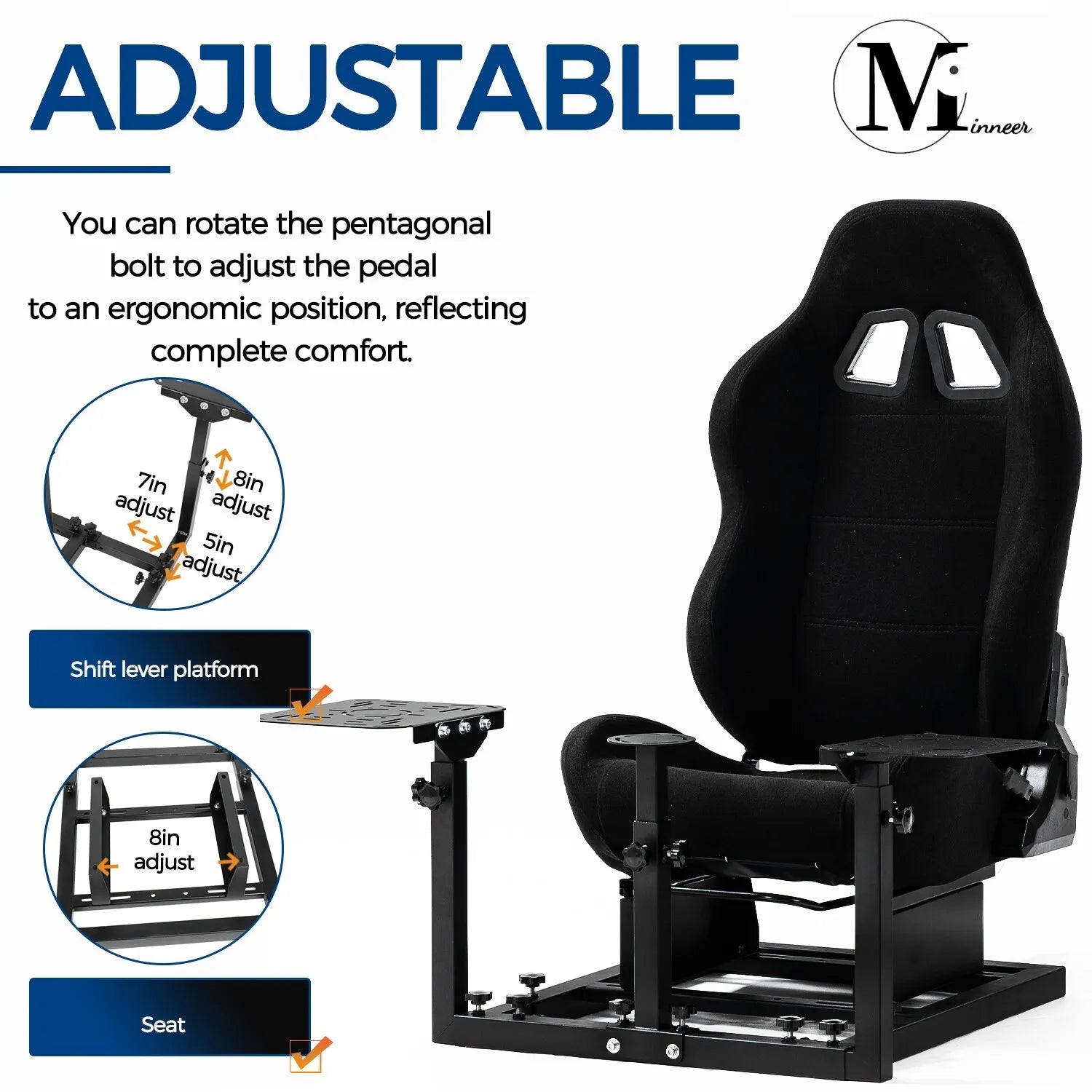 Flight Simulator Cockpit with Black Seat for PC Xbox PS4 a7