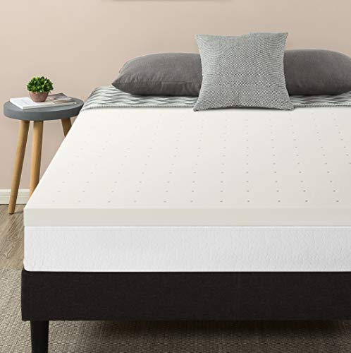 Mattress Topper 2.5 Inch Ventilated Memory Foam Short Queen White k7