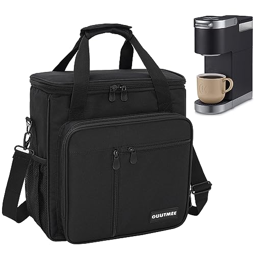 Coffee Maker Carrying Bag Compatible with Keurig K-Mini or K-Mini Plus, Single Serve Coffee Brewer Portable Storage Bag with Extra Pockets, Storage Tote Case With Shoulder Strap