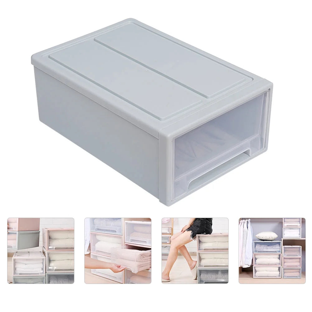 Stackable Transparent Storage Box Drawer Organizer a7