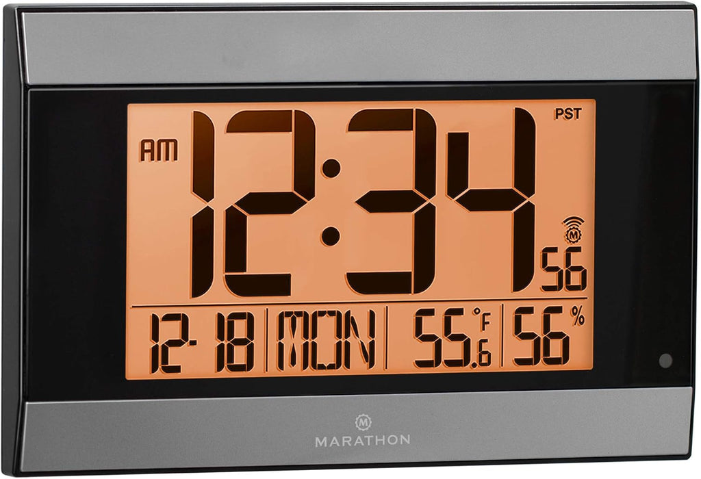 Large Atomic Wall Clock with Backlight and Calendar H7