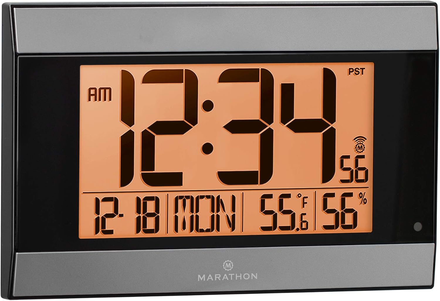Large Atomic Wall Clock with Backlight and Calendar H7