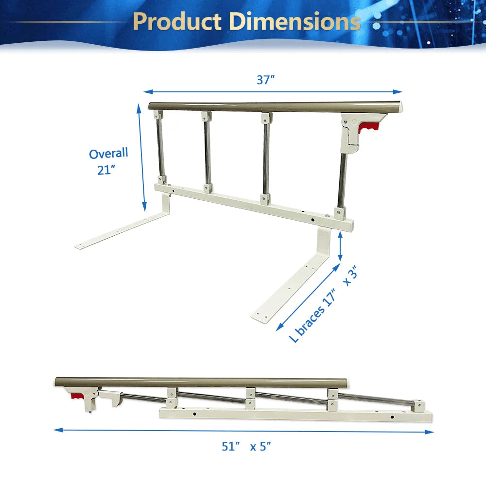 Bed Side Assist Rail for Elderly Fall Prevention Safety Handle m7K