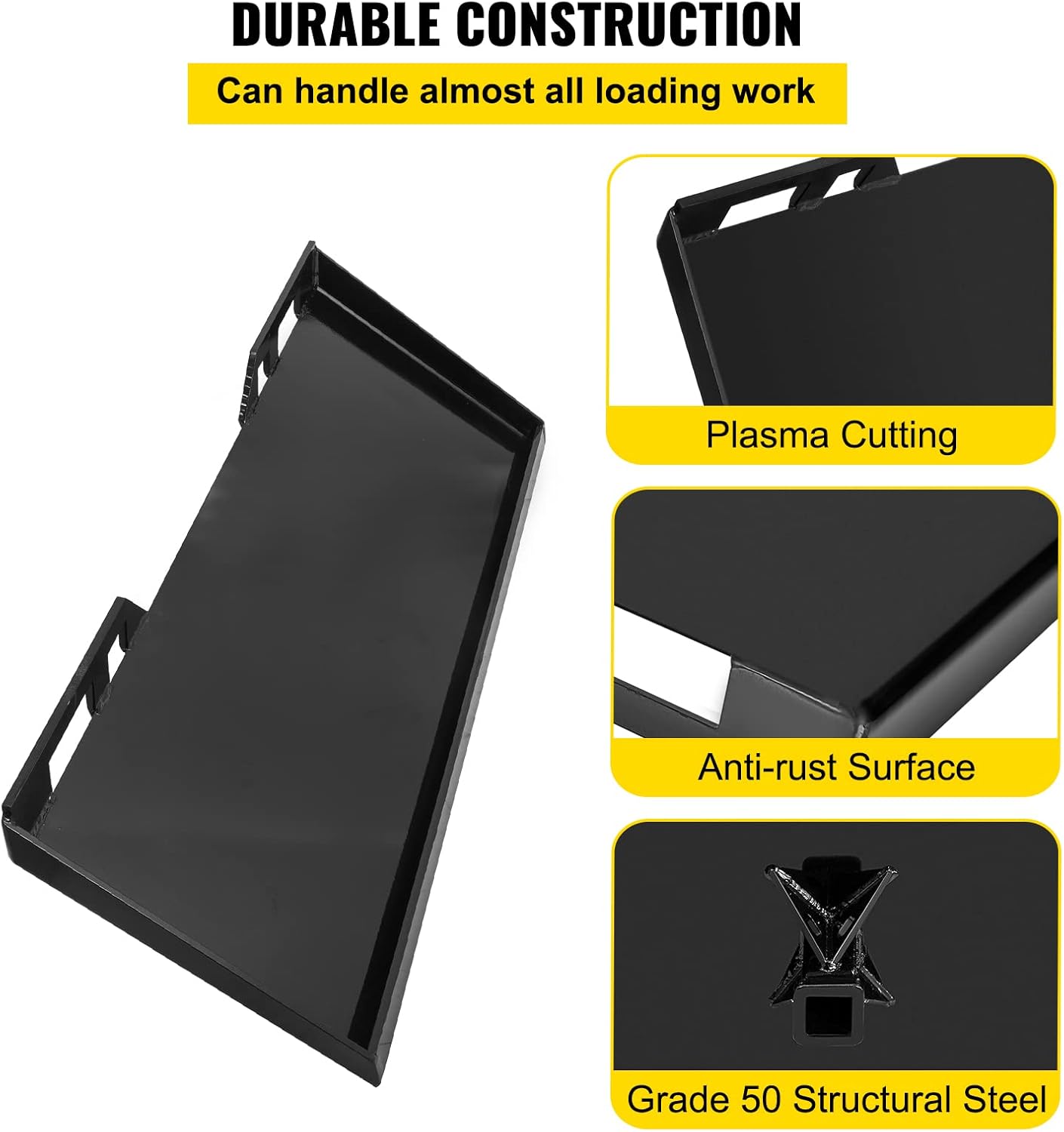 Skid Steer Quick Attach Mount Plate 3/8 Top Bar k7