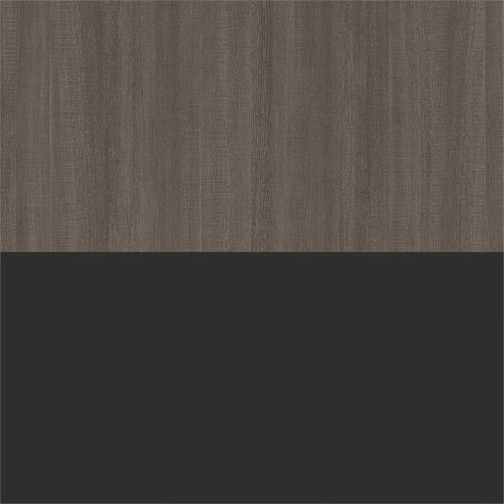 Full Murphy Bed with 2 Bookcases and Drawers, Bark Gray k7